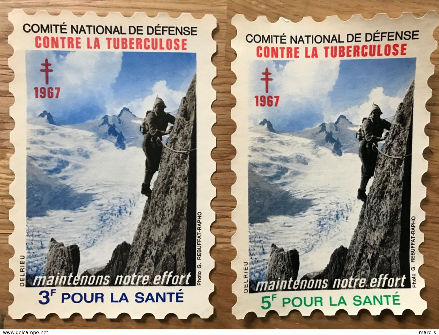 2 VIGNETTEs TUBERCULOSE 1967 GRAND FORMAT 3F Et 5F - MNH - Tegen Tuberculose