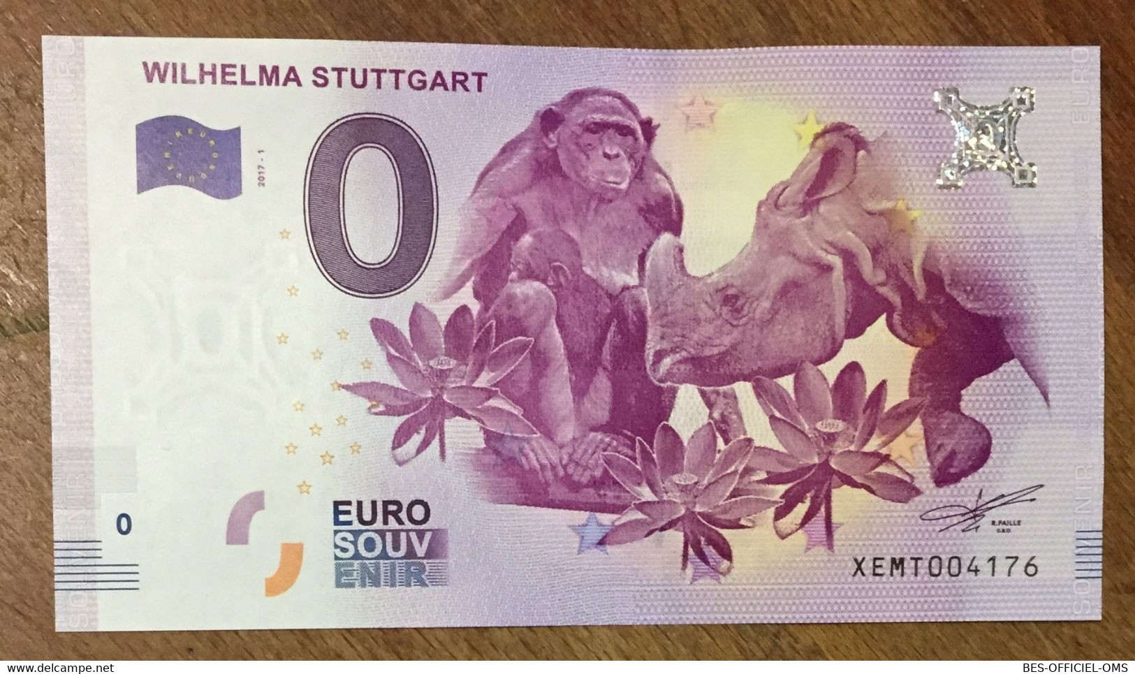 2017 BILLET 0 EURO SOUVENIR ALLEMAGNE DEUTSCHLAND WILHELMA STUTTGART ZERO 0 EURO SCHEIN BANKNOTE PAPER MONEY - [17] Fictifs & Specimens