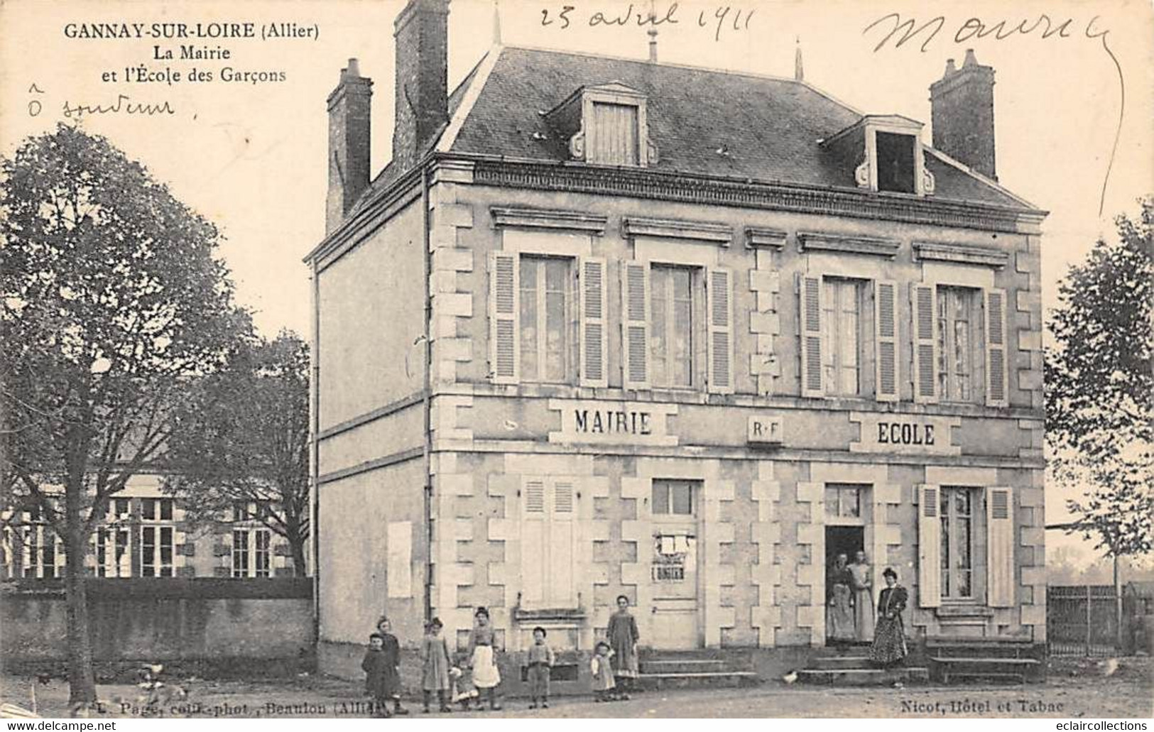 Gannay Sur Loire          03        Mairie Et Ecole De Garçons            (voir Scan) - Andere & Zonder Classificatie