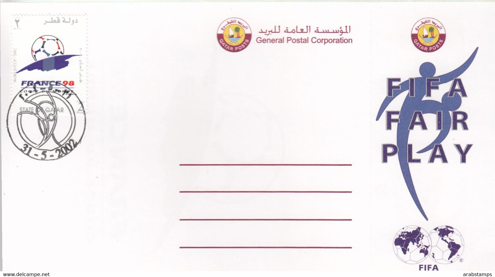 2002 QATAR FIFA WORLD CUP Post Card Unused - Qatar