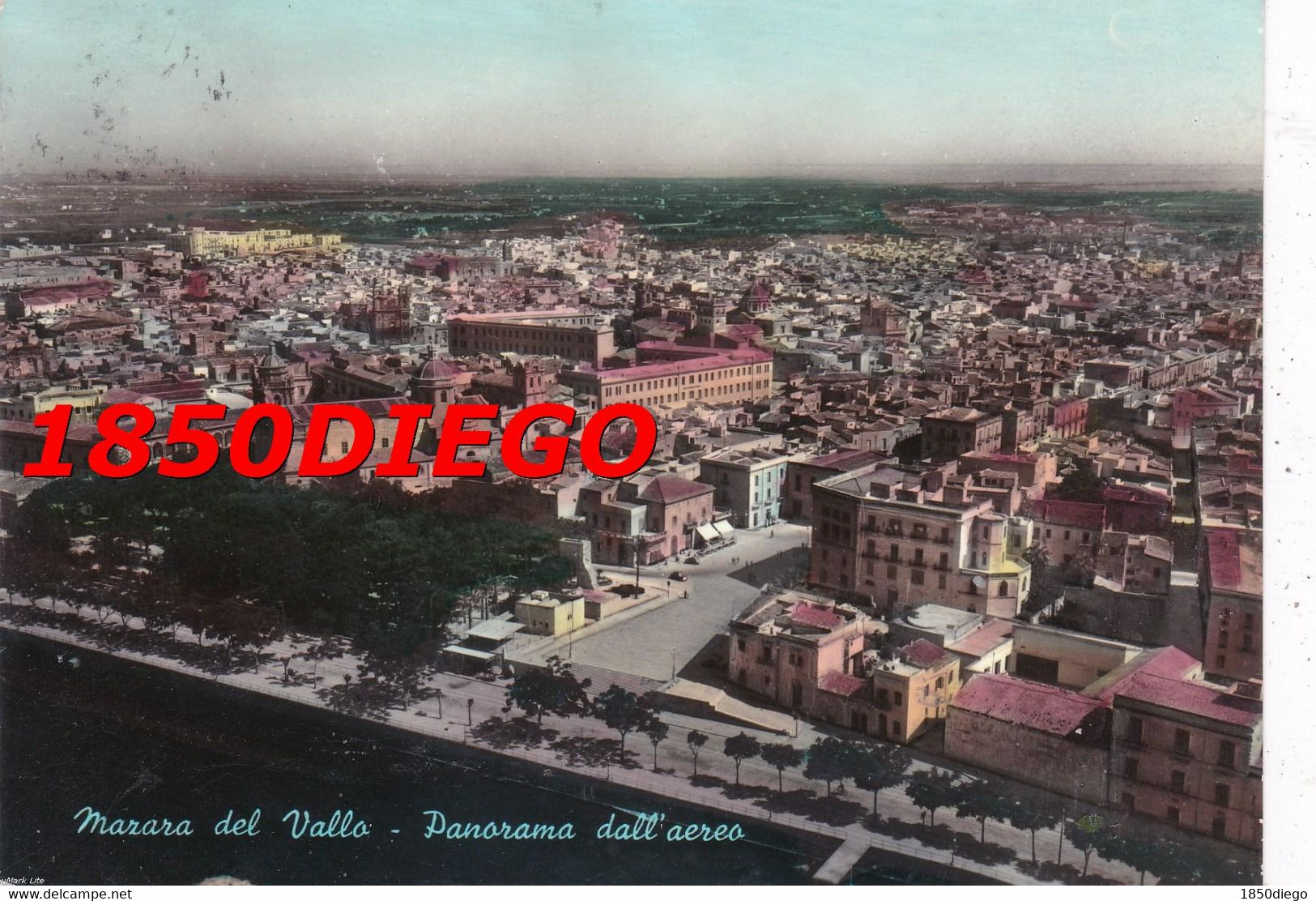 MAZARA DEL VALLO - PANORAMA DALL ' AEREO F/GRANDE VIAGGIATA 1961 - Mazara Del Vallo