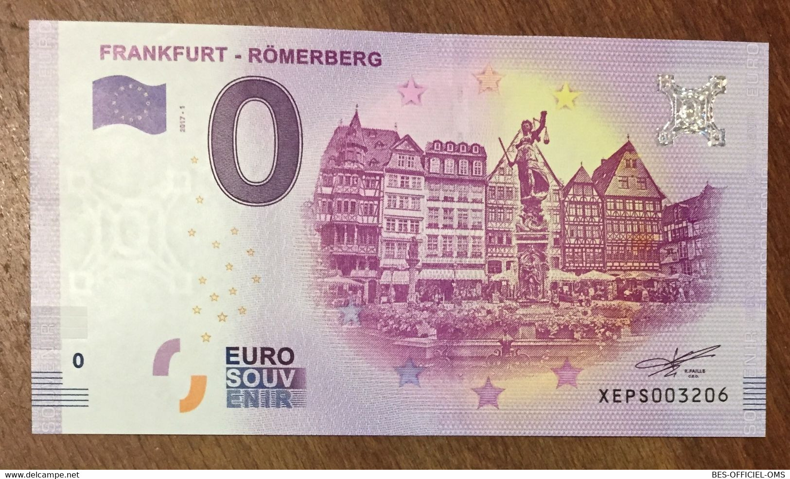 2017 BILLET 0 EURO SOUVENIR ALLEMAGNE DEUTSCHLAND FRANKFURT - RÖMERBERG ZERO 0 EURO SCHEIN BANKNOTE PAPER MONEY - Specimen