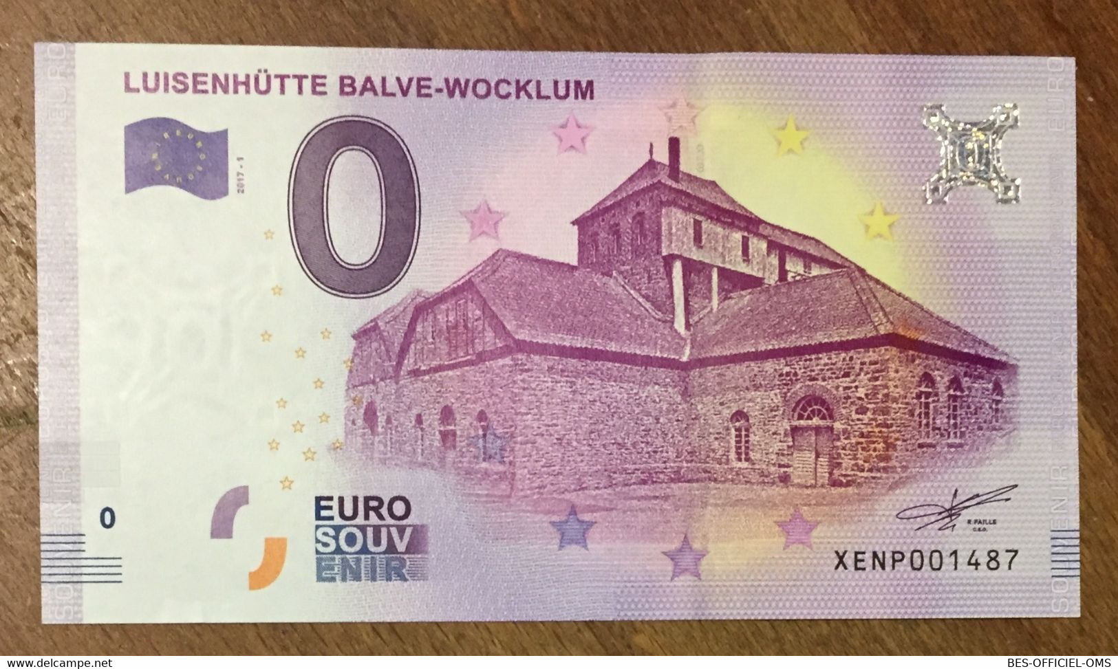 2017 BILLET 0 EURO SOUVENIR ALLEMAGNE DEUTSCHLAND LUISENHÜTTE BALVE-WOCKLUM ZERO 0 EURO SCHEIN BANKNOTE PAPER MONEY - [17] Vals & Specimens