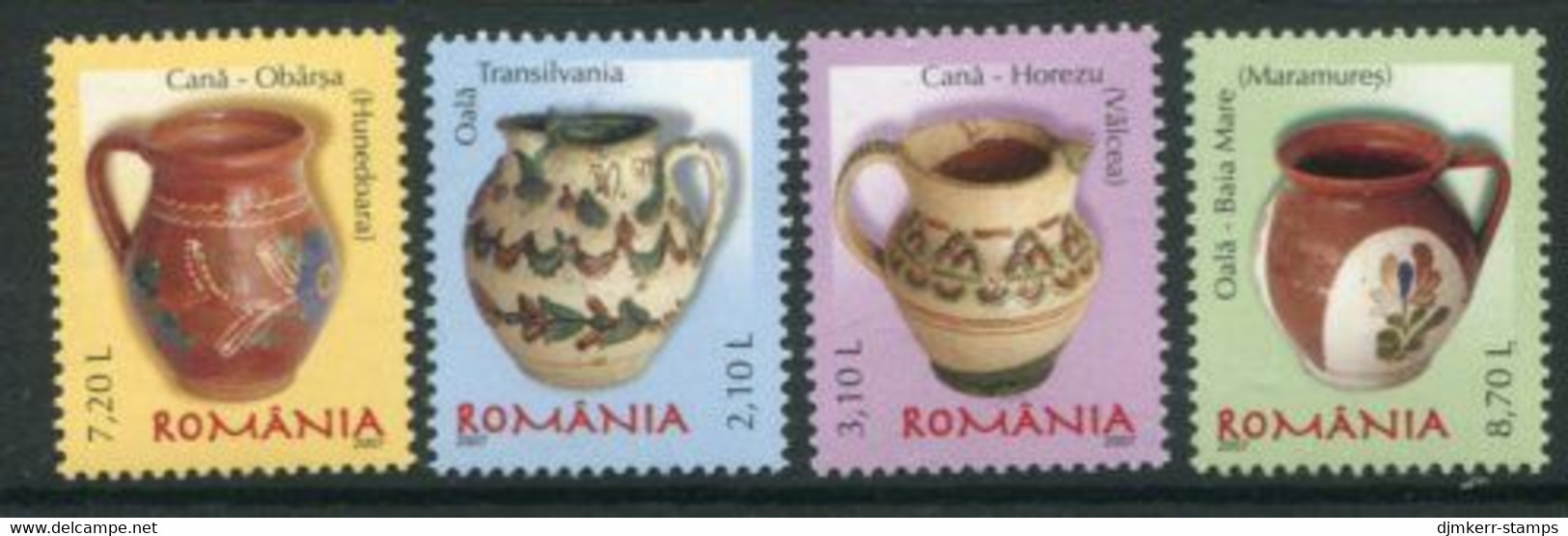 ROMANIA 2007 Ceramics: Pots And Jugs II MNH / **.  Michel 6247-50 - Unused Stamps