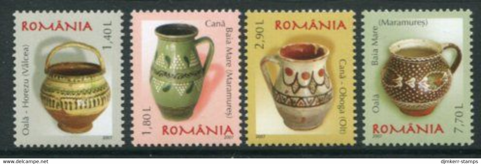 ROMANIA 2007 Ceramics: Pots And Jugs I MNH / **.  Michel 6227-30 - Unused Stamps