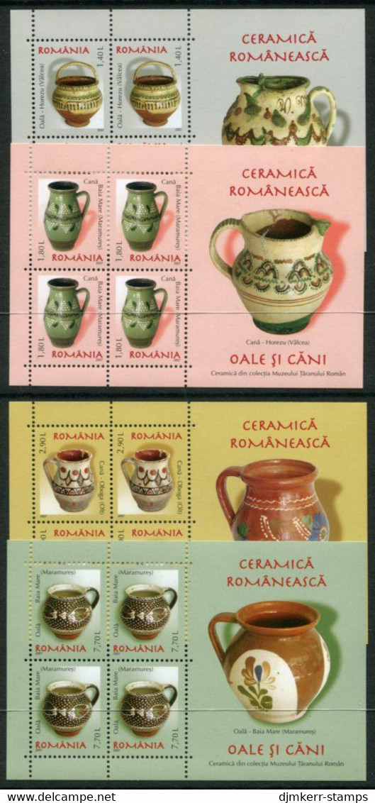 ROMANIA 2007 Ceramics: Pots And Jugs I Blocks MNH / **.  Michel Blocks 404-407 - Blocs-feuillets