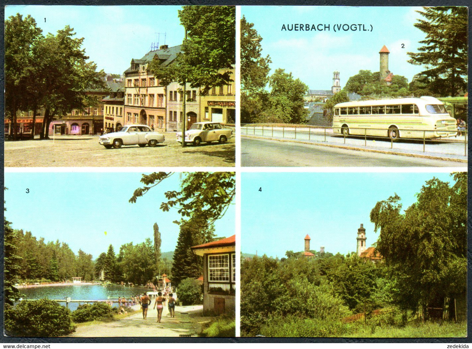 E2256 - Auerbach Ikarus Omnibus Freibad - VEB Bild Und Heimat Reichenbach - Auerbach (Vogtland)