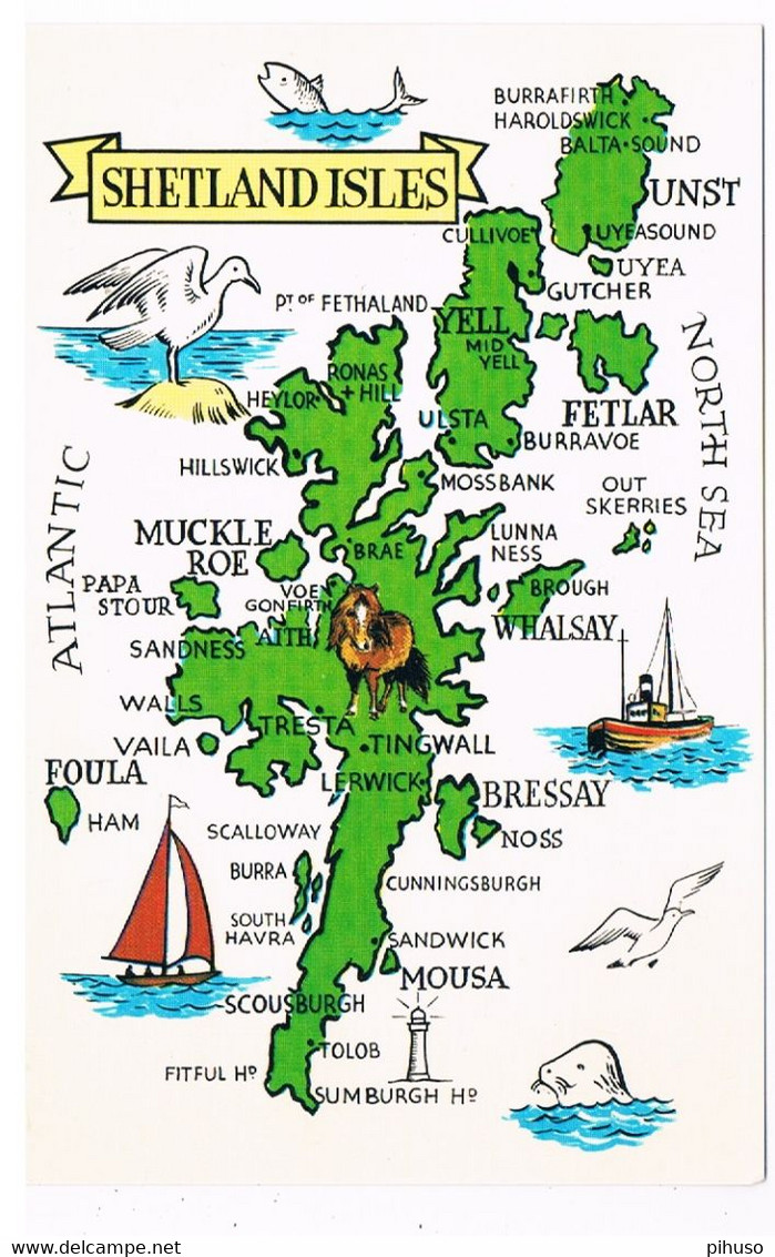 UK-3387  SHETLAND ISLANDS : Map-card - Shetland