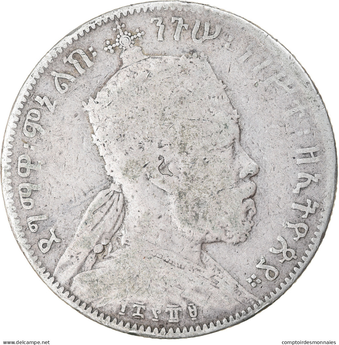 Monnaie, Éthiopie, Menelik II, 1/2 Birr, 1897, Paris, TB, Argent, KM:4 - Ethiopia