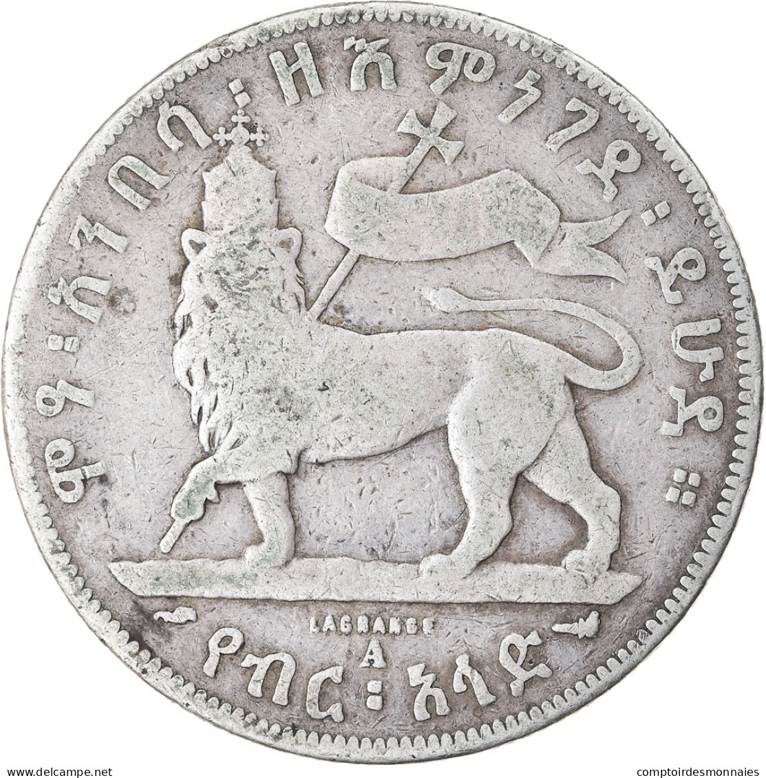 Monnaie, Éthiopie, Menelik II, 1/2 Birr, 1897, Paris, TB, Argent, KM:4 - Ethiopia