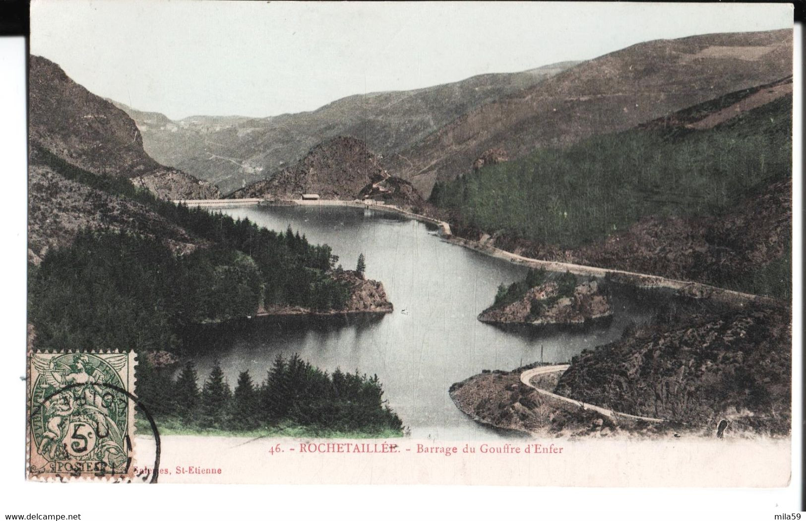 46. Rochetaillée. Barrage Du Gouffre D'Enfer. De V. Bourbon à Louis Chaumillat à St Chamond. 1907. - Rochetaillee