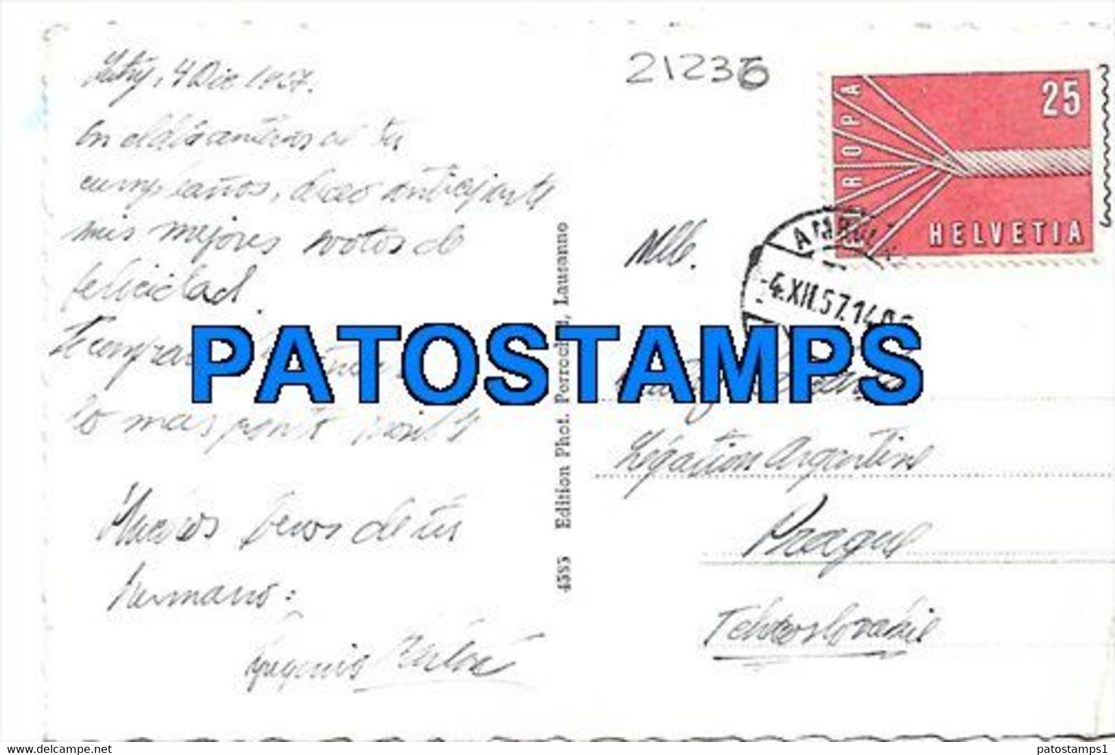 144571 SWITZERLAND LUTRY MULTI VIEW CIRCULATED TO CZECH REPUBLIC POSTAL POSTCARD - Lutry