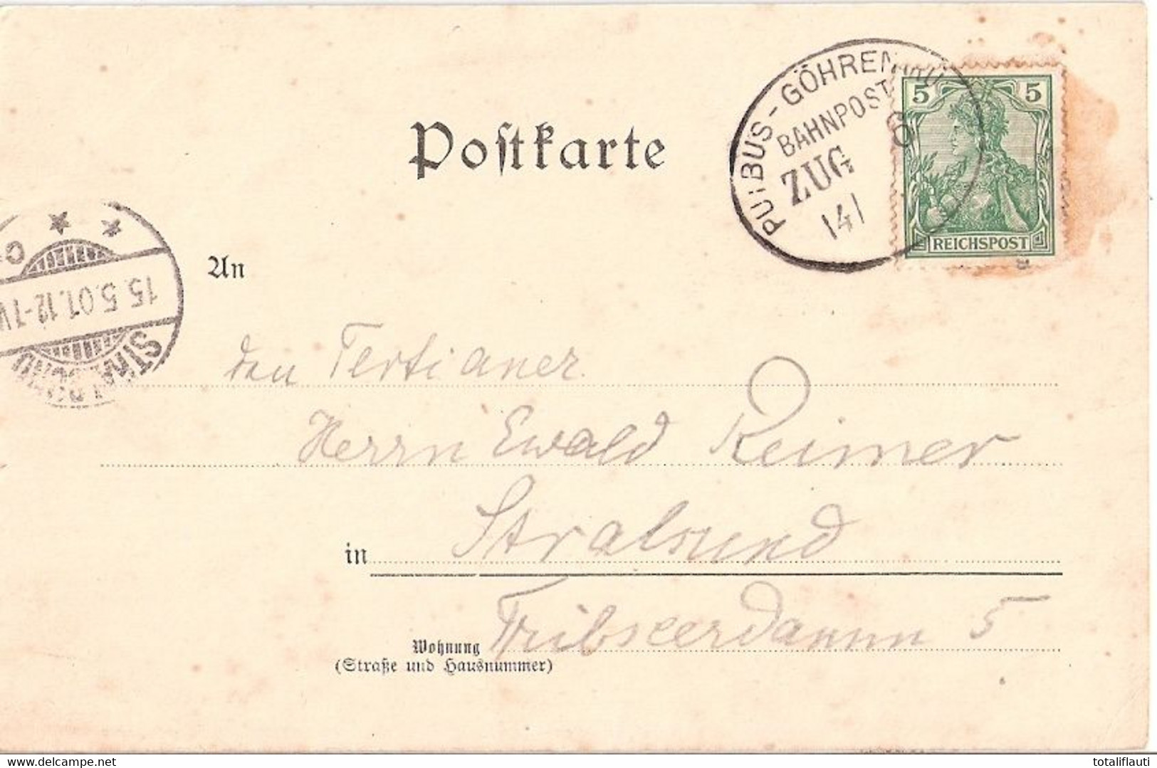 Gruss Aus GÖHREN Auf Rügen Bahnpost Stempel PUTBUS - GÖHREN ZUG 8 14.5.1901 Gelaufen - Göhren