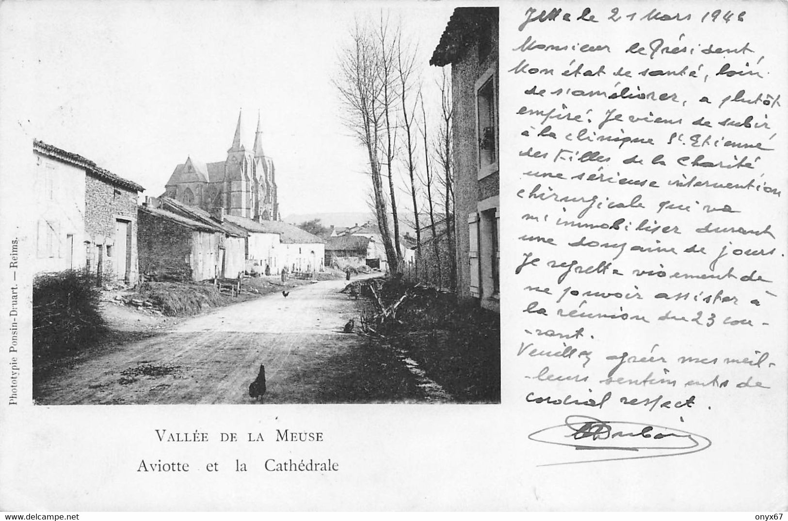 AVIOTTE-AVIOTH (55-Meuse-Verdun-Montmédy) Rue Vers La Cathédrale Photo Ponsin-Druart, Reims Cachet Jette Belgique - Avioth