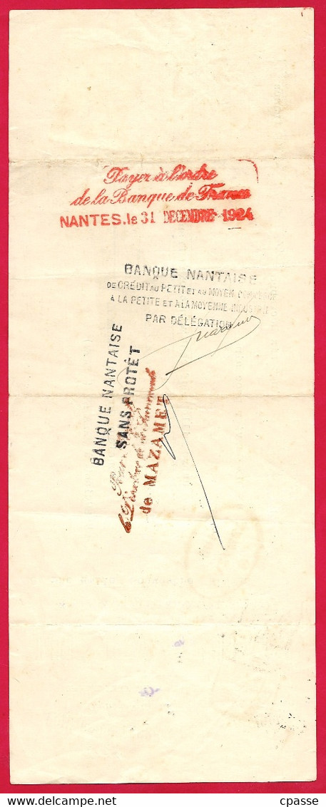 Lettre De Change 1924 Pommes De Terre & Pommes à Cidre HUET-MASURAIS 35 Vitré Puis 44 Nantes - Lettres De Change