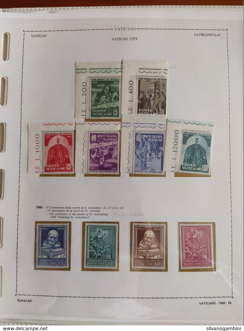 COLLEZIONE PONTIFICATO DI PAPA GIOVANNI XXIII 1958-1959-1960-1961-1962-1963 ALBUM EURALBO-ABAFIL - Colecciones