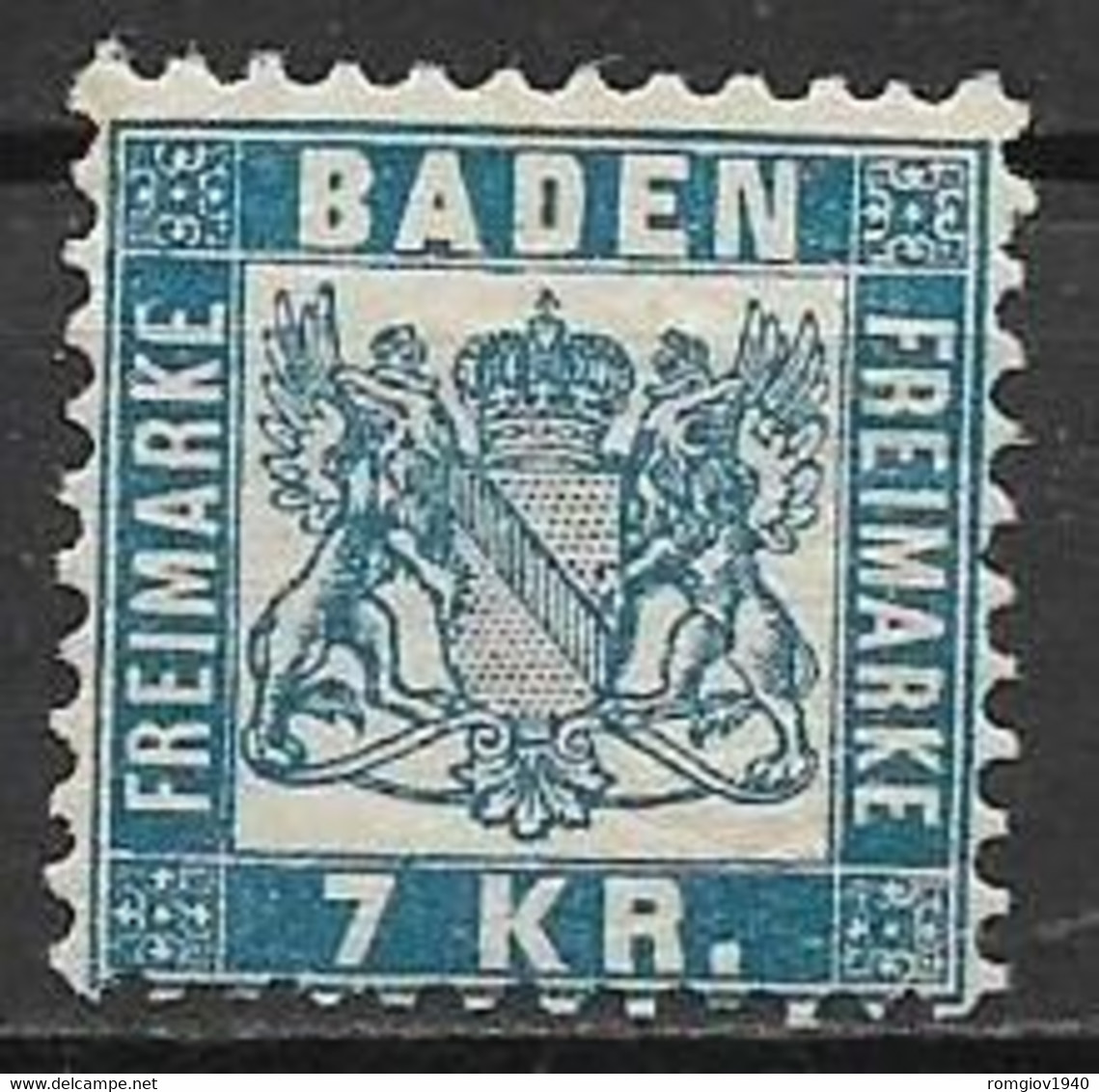 GERMANIA ANTICHI STATI BADEN 1868 STEMMA NUOVO TIPO DENTELLATO 10 UNIF. 25 MLH VF - Mint