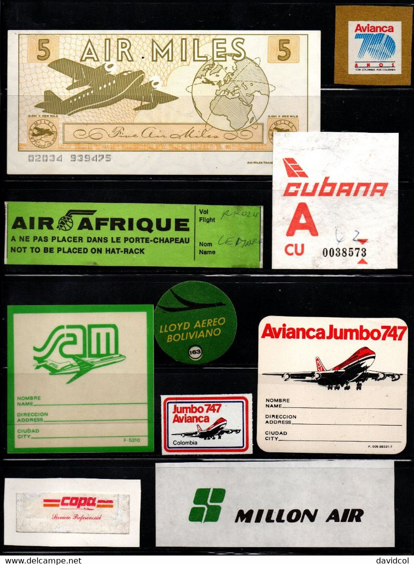 A929- INTERESTING LOT X 26 LABELS AND TAGS - COMMERCIAL AVIATION AIRLINES - Baggage Labels & Tags