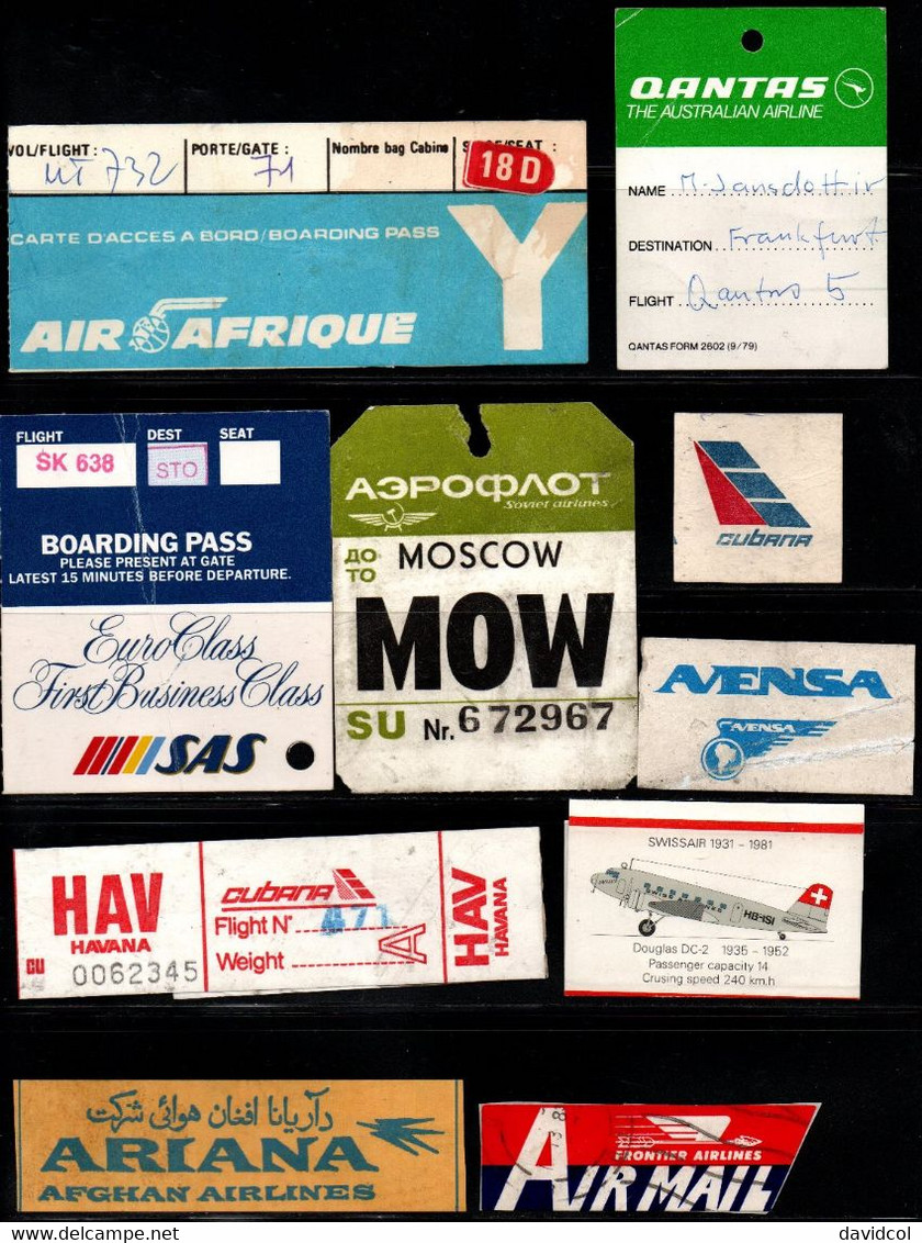 A929- INTERESTING LOT X 26 LABELS AND TAGS - COMMERCIAL AVIATION AIRLINES - Baggage Labels & Tags