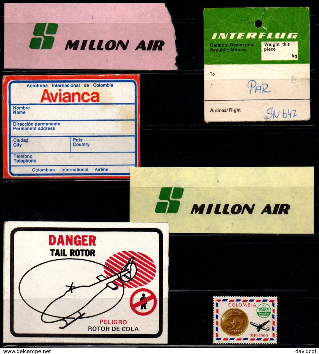 A929- INTERESTING LOT X 26 LABELS AND TAGS - COMMERCIAL AVIATION AIRLINES - Baggage Labels & Tags