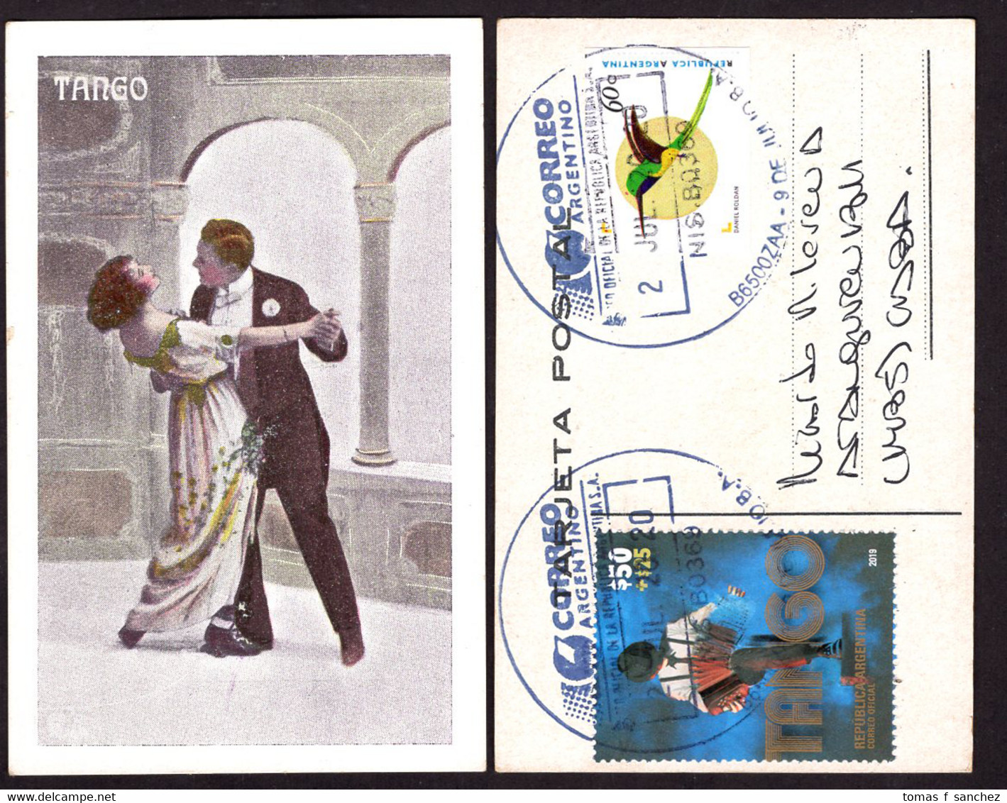 Argentina - 2020 - Tango - Petite Carte Postale - Illustration - Couple Dansant Le Tango - Music