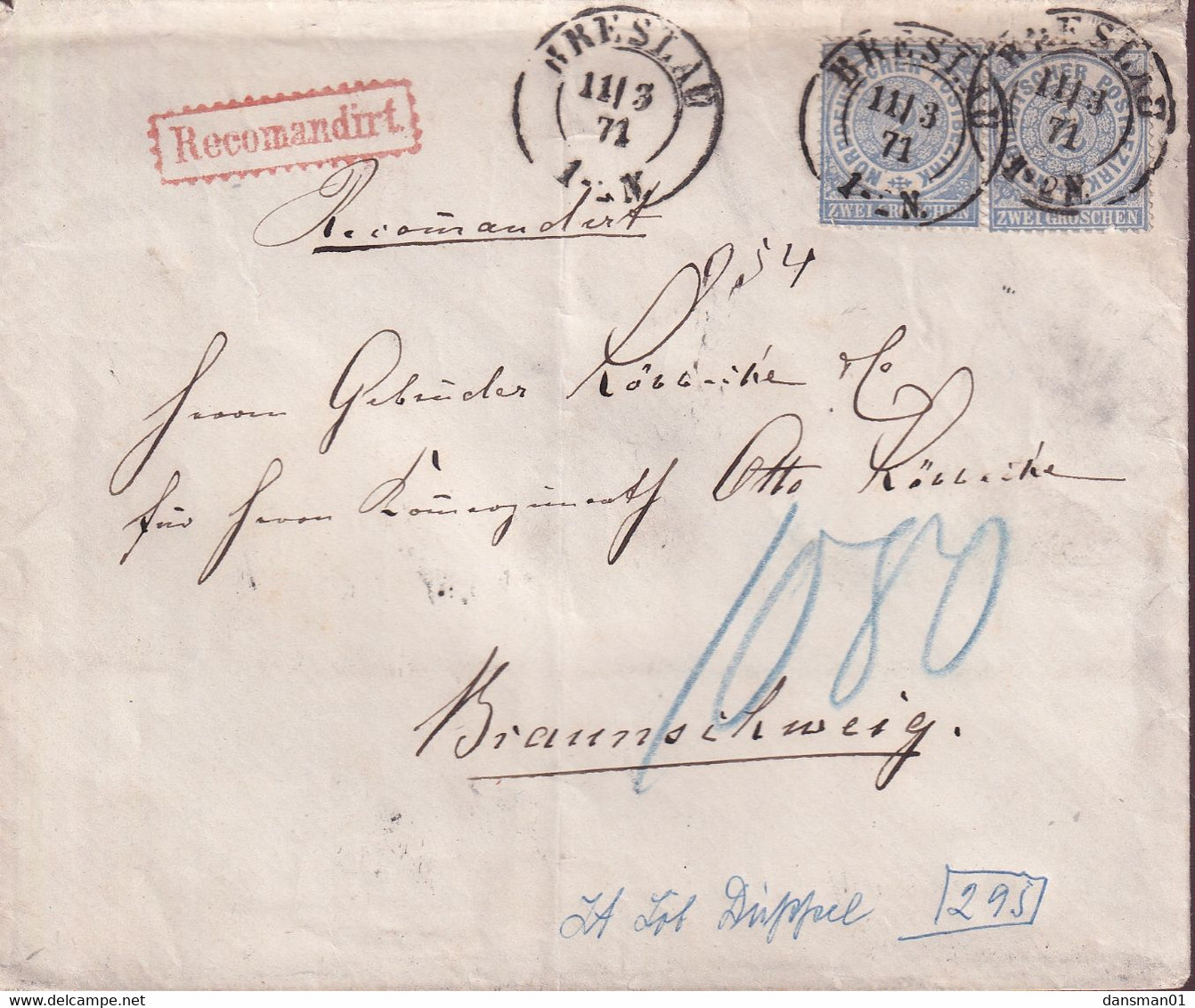 POLAND 1871 Braslau To Braunschweig Cover - Autres & Non Classés