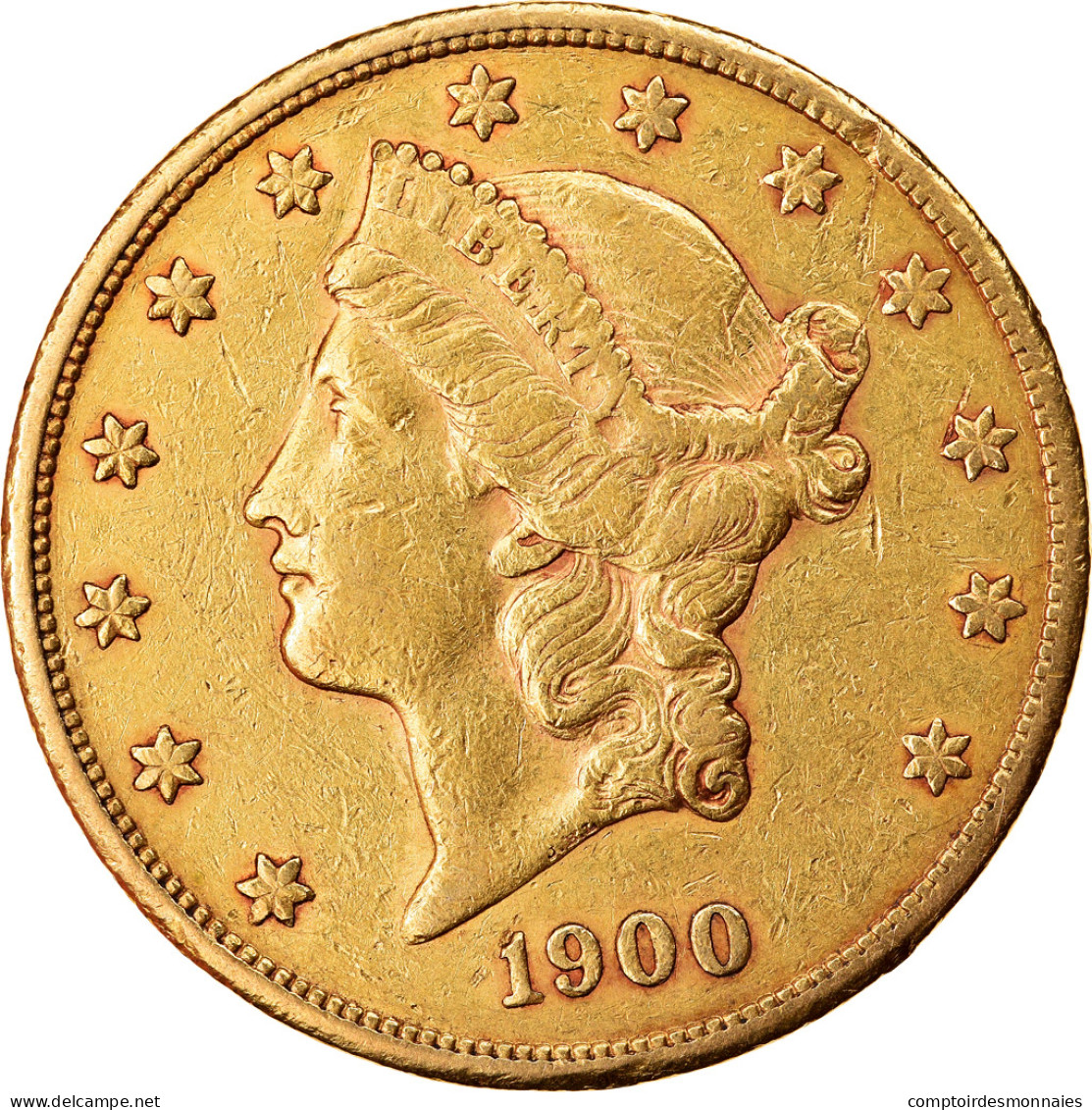 Monnaie, États-Unis, Liberty Head, $20, Double Eagle, 1900, U.S. Mint, San - 20$ - Double Eagles - 1877-1901: Coronet Head  (Testa Coronata)