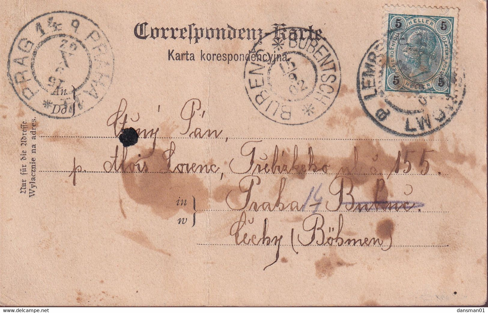 POLAND 1902 Postcard Lemberg To Bohemia - Other & Unclassified