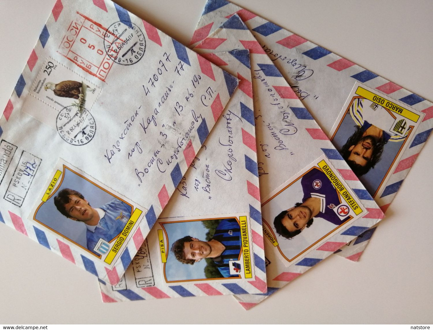 1994..RUSSIA ..ENVELOPES WITH PRINTED AND GLUED  STAMPS. FOOTBALL PLAYERS - Autres & Non Classés