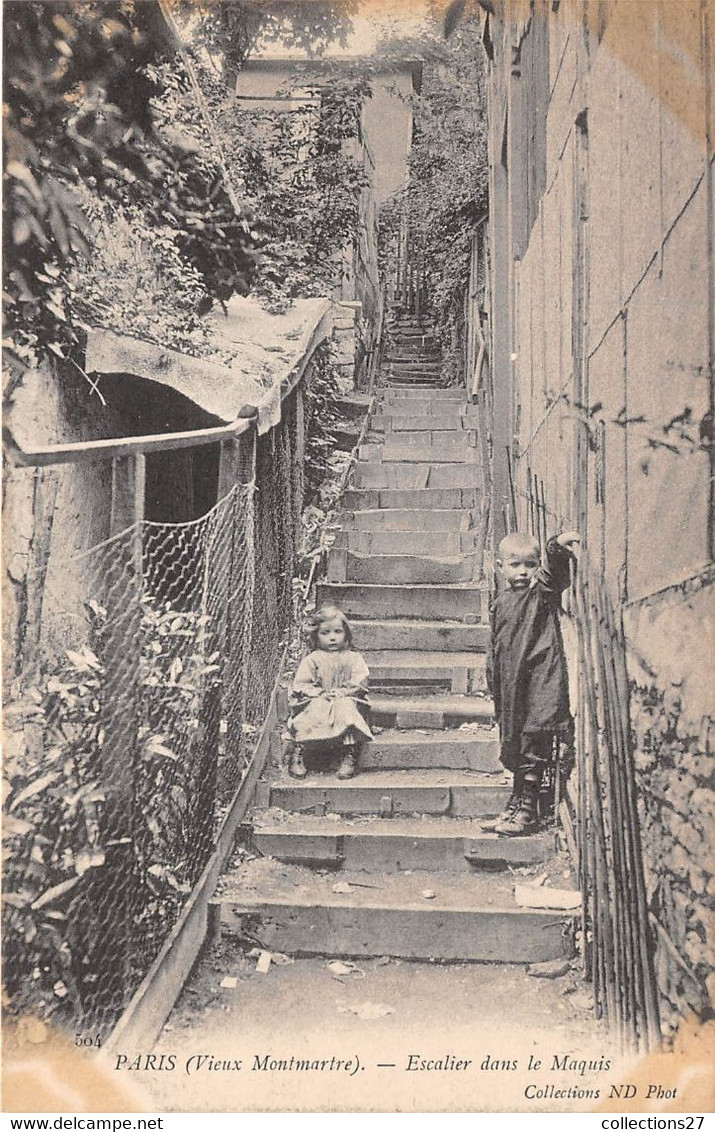 PARIS-75018-VIEUX MONTMARTRE-ESCALIER DANS LE MAQUIS - Arrondissement: 18