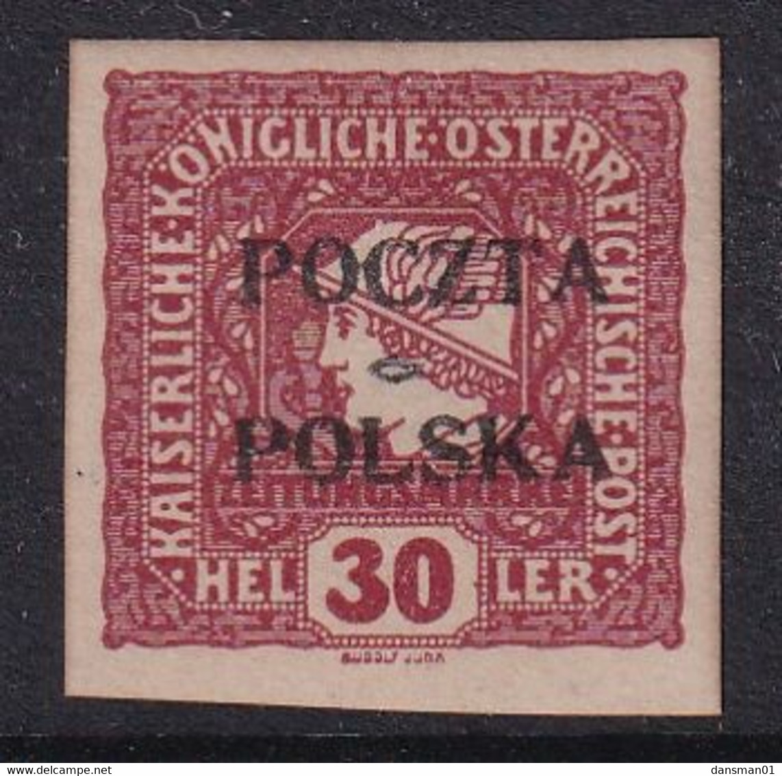 POLAND 1919 Krakow Fi 54 Mint Hinged Forgery - Neufs