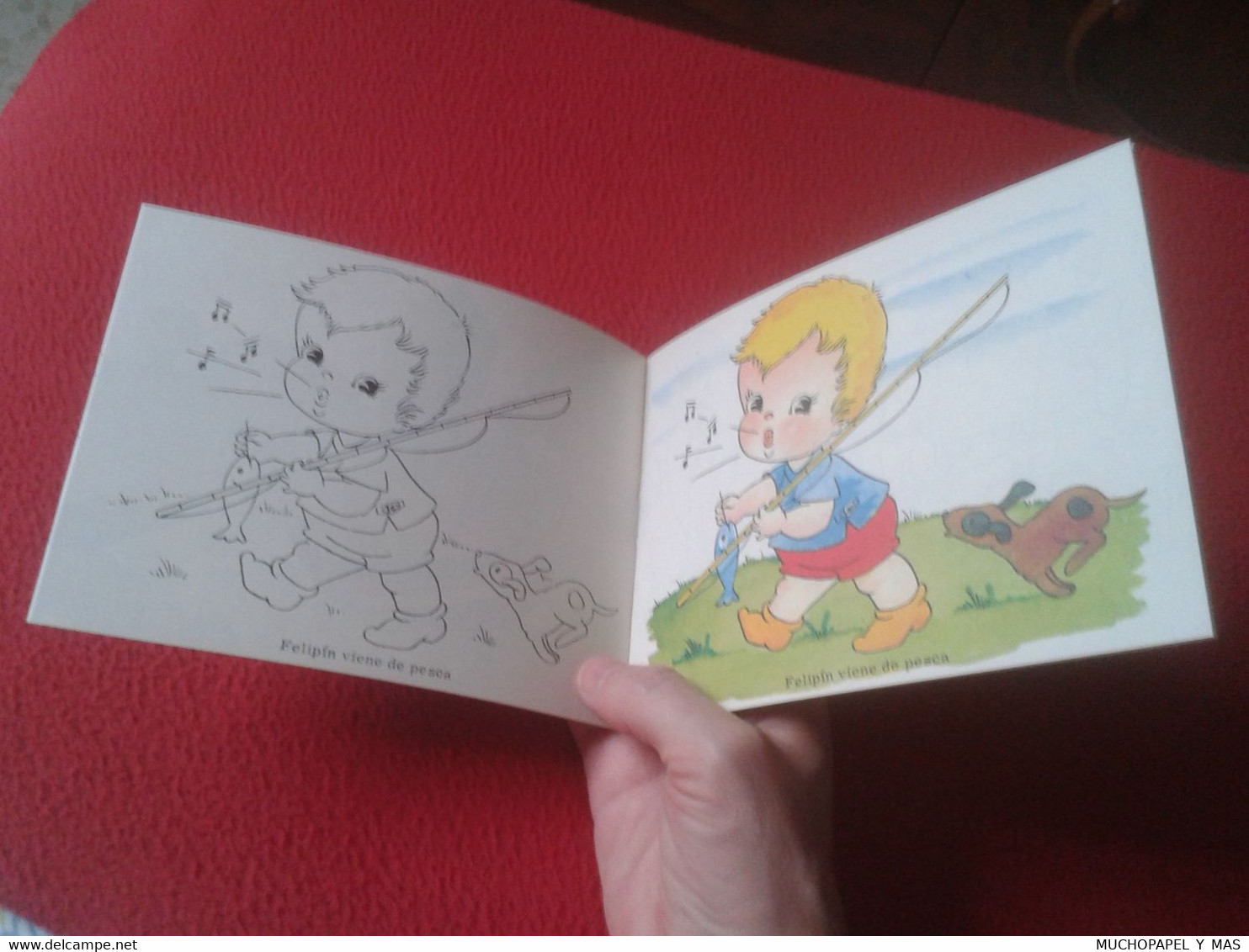 ANTIGUO CUENTO PARA COLOREAR COLECCIÓN PEQUEÑO ARTISTA, DE FHER, CUENTOS, IMPRESO EN 1974, SIN USO ELEPHANT ELEFANTE BOY - Cómics Antiguos