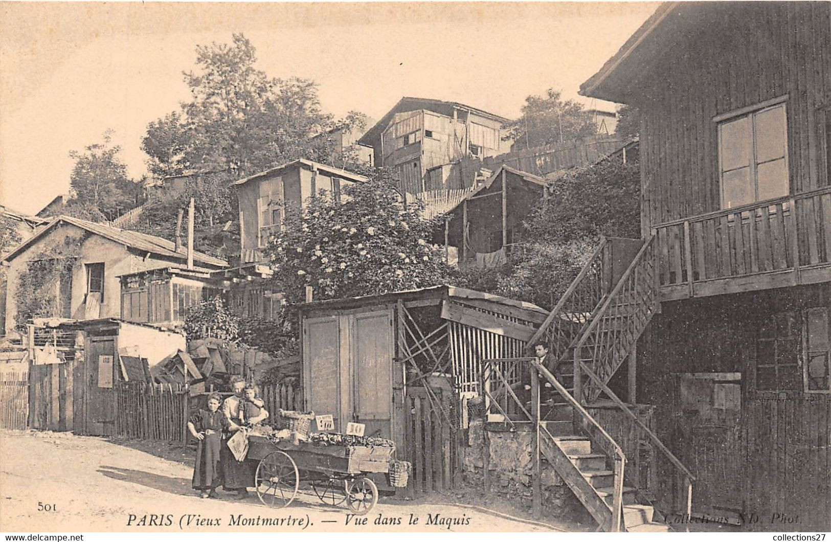 PARIS-75018-VIEUX-MONTMARTRE , VUE DANS LE MAQUIS - Arrondissement: 18