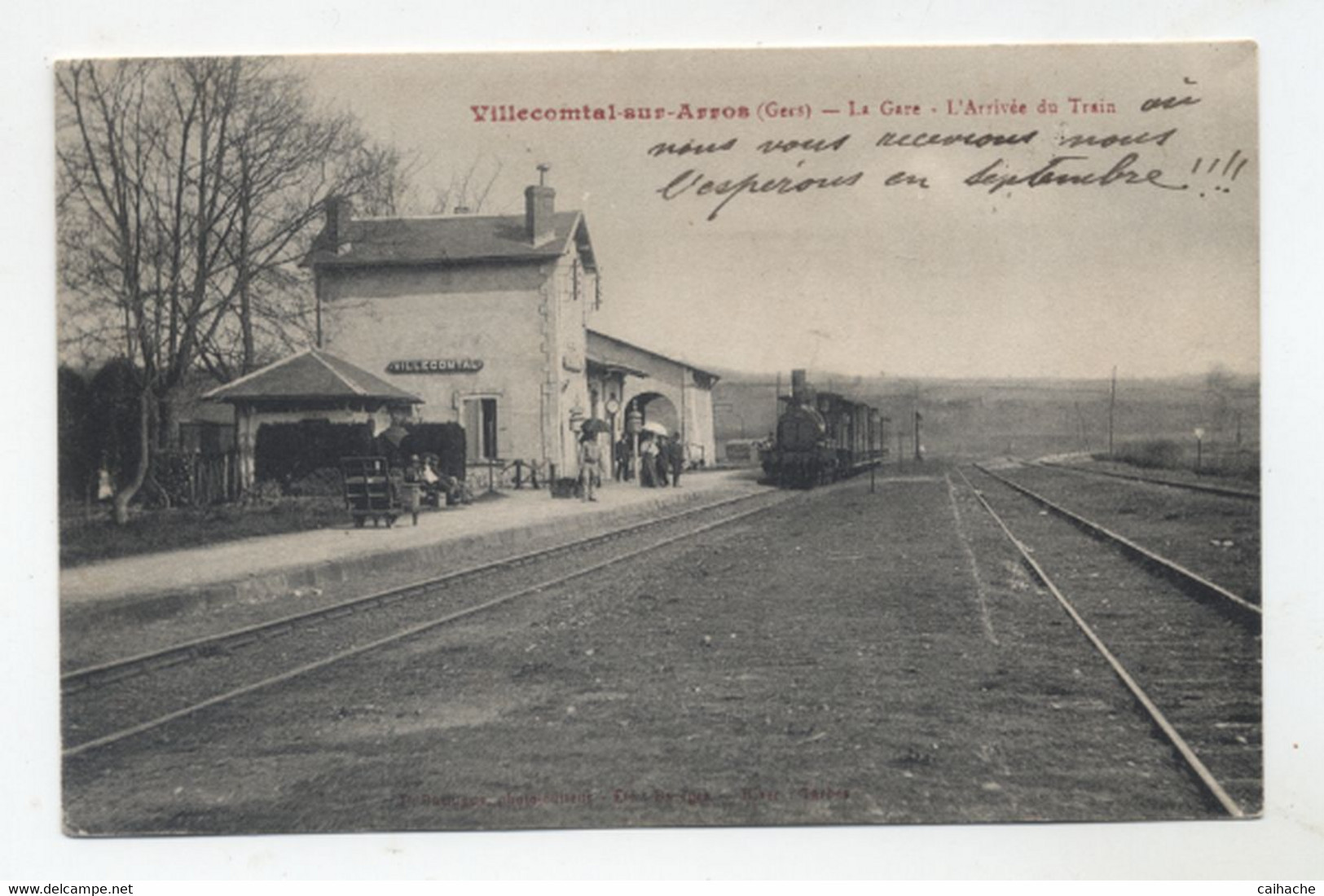 32 - VILLECOMTAL - La Gare - L'Arrivée Du Train Animée - - Altri & Non Classificati