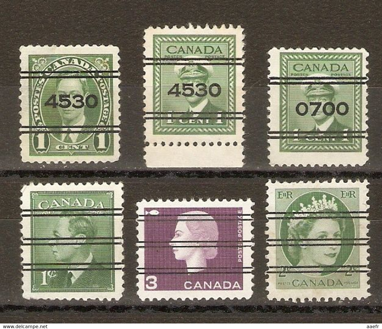 Canada - Petit Lot De 6 Préoblitérés - Montréal-Québec - Toronto - Vorausentwertungen