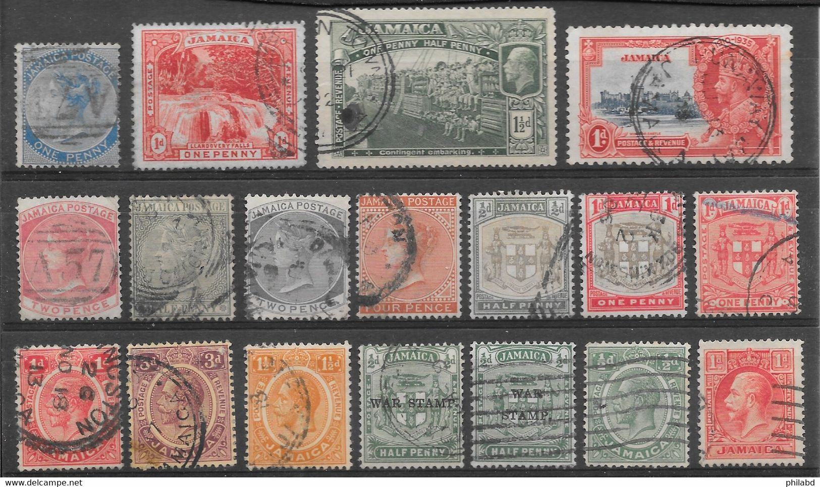 Jamaïque Classiques Lot De 18 Tp 1870-1935 O - Jamaica (...-1961)