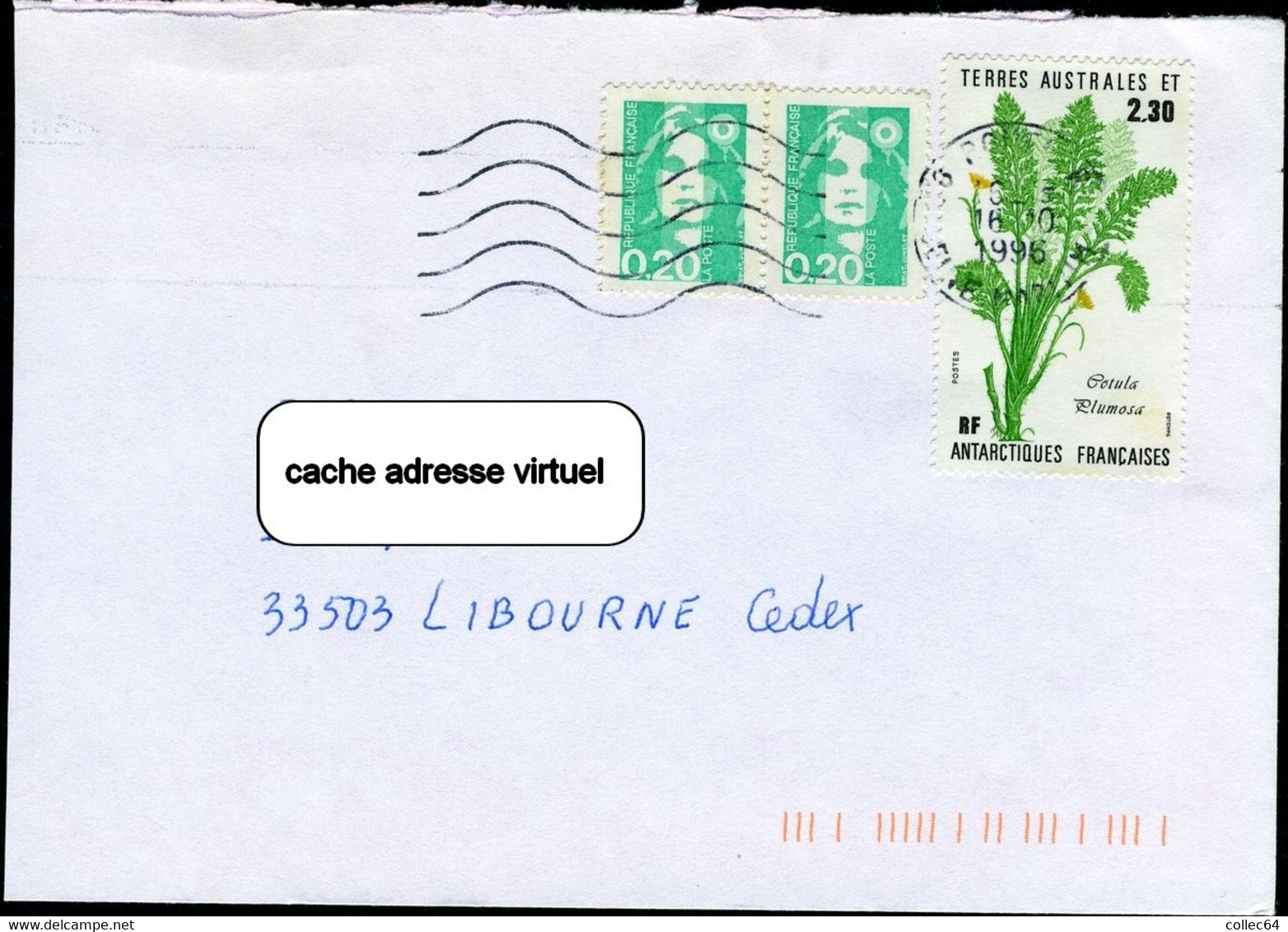 Timbre Des Terres Australes Utilisé En France - Lettre Non Taxée - Briefe U. Dokumente