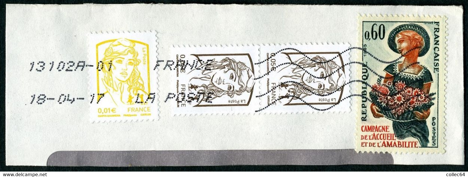 Utilisation Tardive De Timbres En Francs - Confusion Francs-euros Tarifs 2017 Sur Fragment - Storia Postale