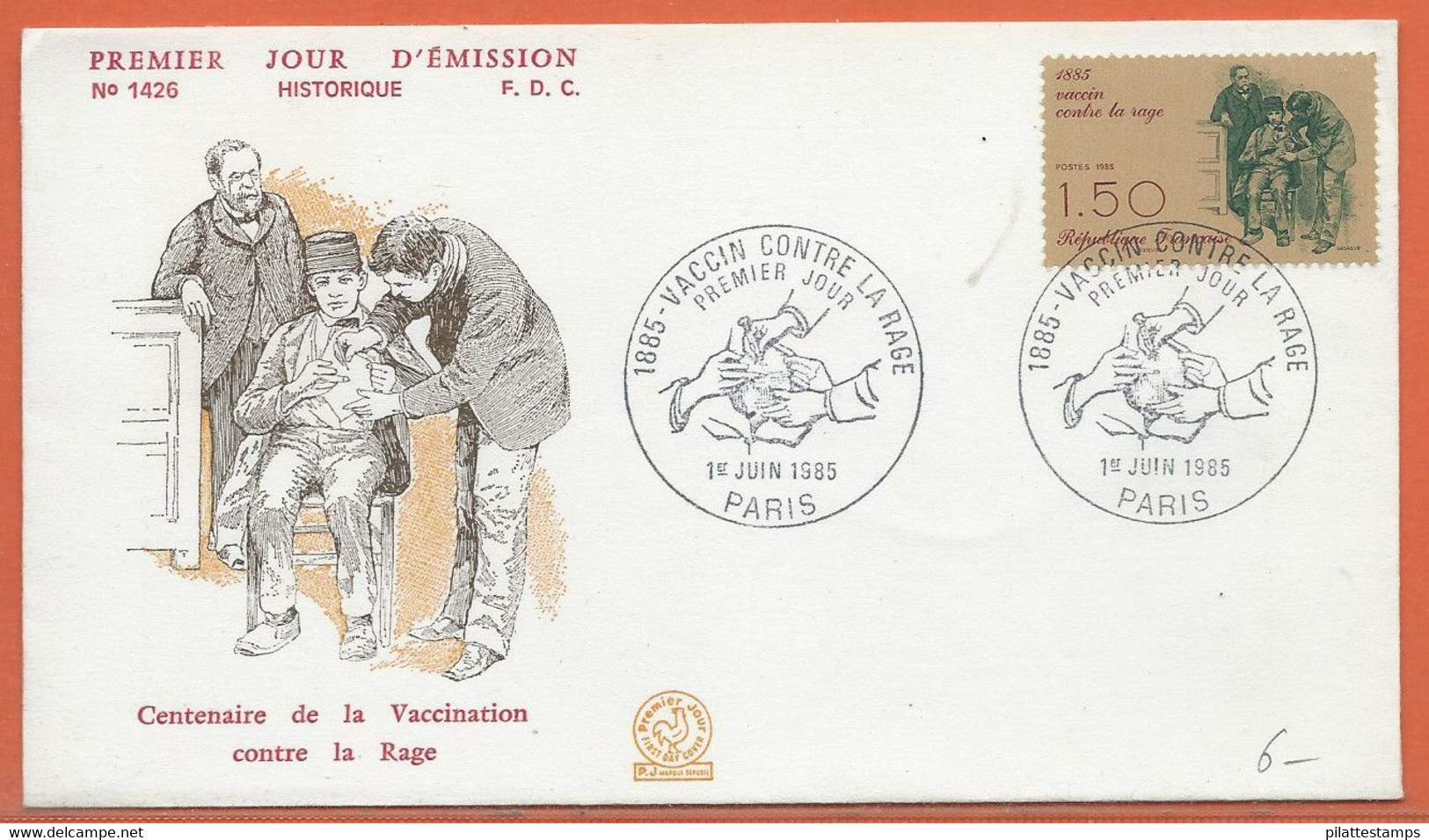 PASTEUR FRANCE FDC DE 1985 - Louis Pasteur