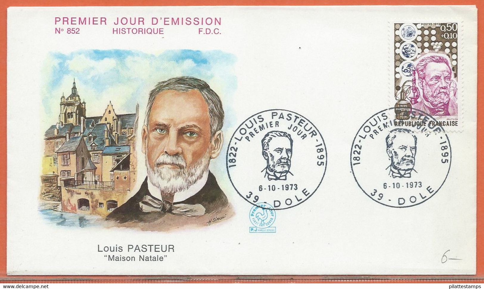 PASTEUR FRANCE FDC DE 1973 - Louis Pasteur