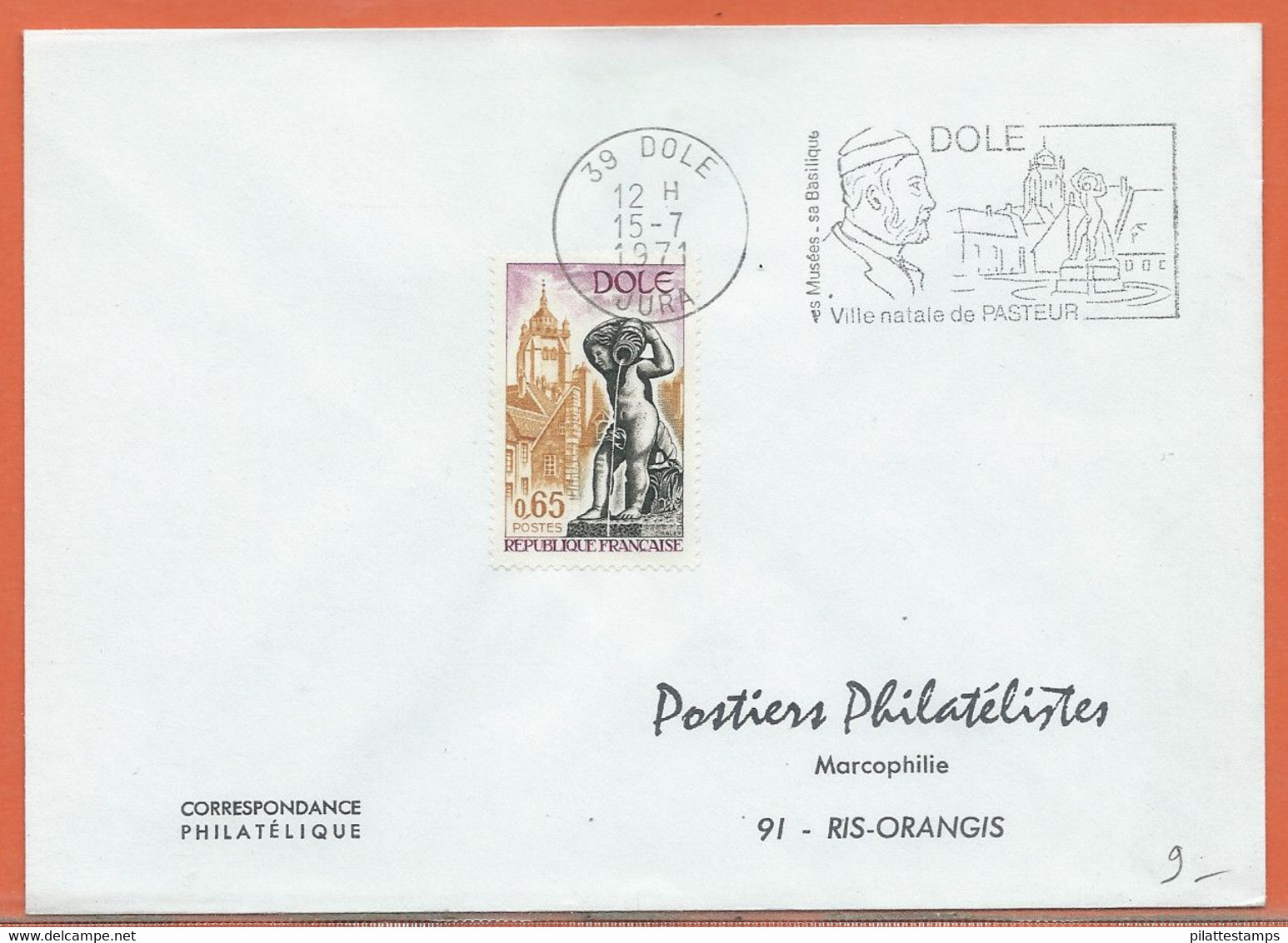 PASTEUR FRANCE OBLITERATION DE 1971 DE DOLE - Louis Pasteur