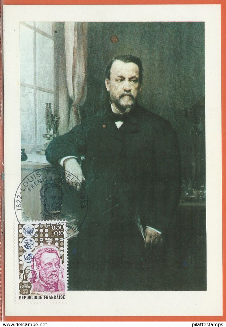 PASTEUR FRANCE CARTE MAXIMUM DE 1973 - Louis Pasteur