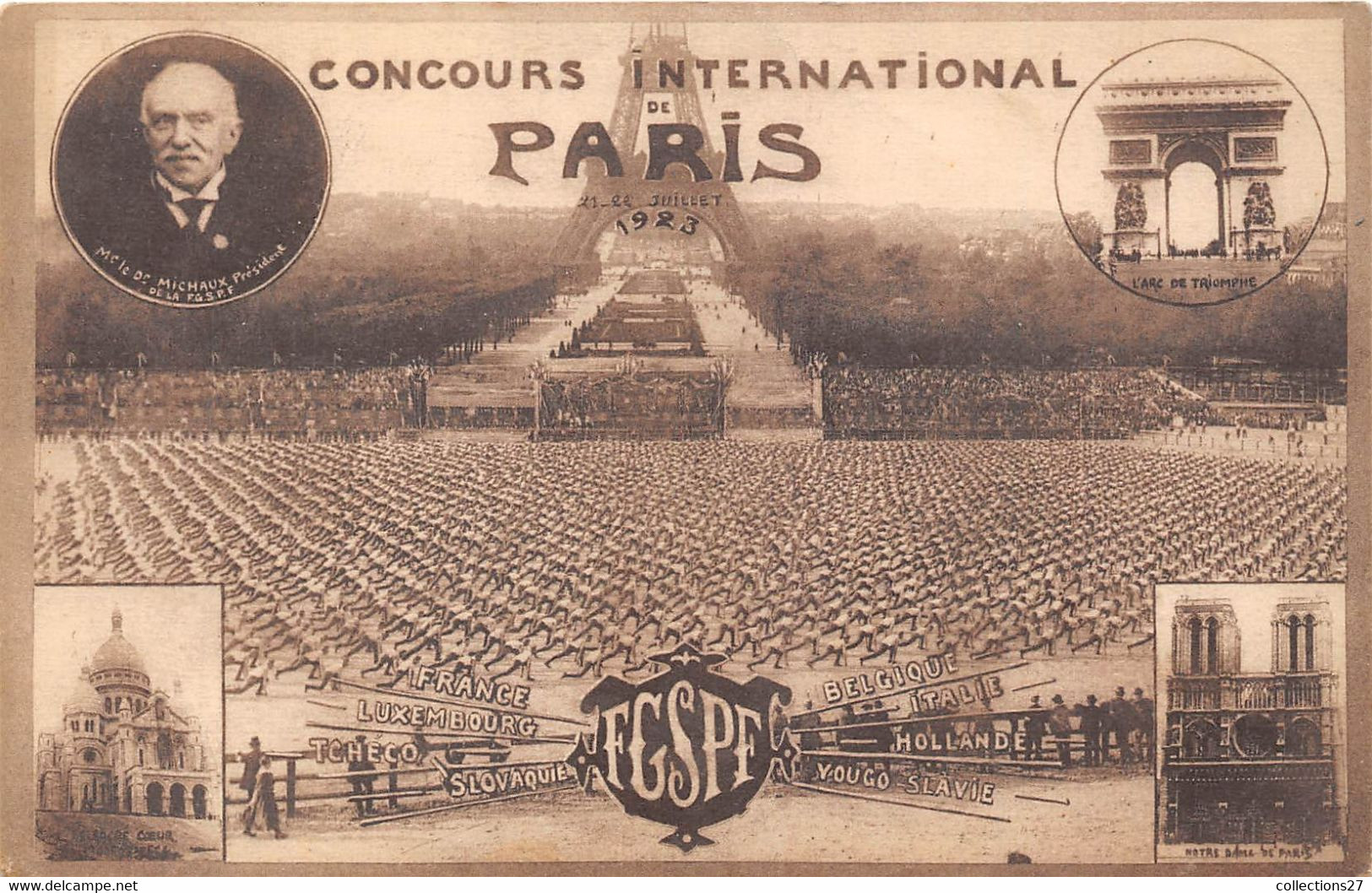 PARIS-75008-CONCOURS INTERNATIOANL DE PARIS 21/22 JUILLET 1923 ( TOUR EIFFEL TROCADERO) - Distretto: 08