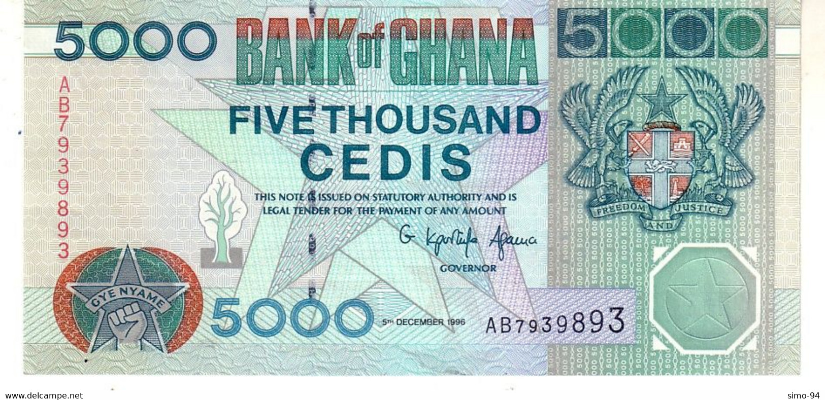 Ghana P.34 5000  Cedis 1996  Unc - Ghana