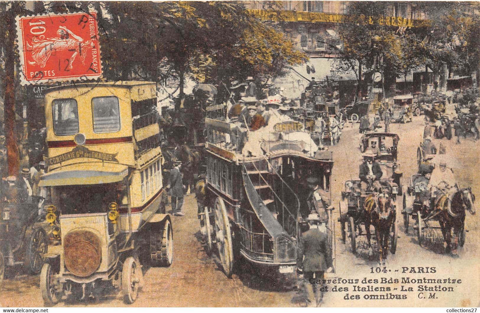 PARIS-75009-CARREFOUR DES BDS MONTMARTRE ET DES ITALIENS, LA STATION DES OMNIBUS - Arrondissement: 09