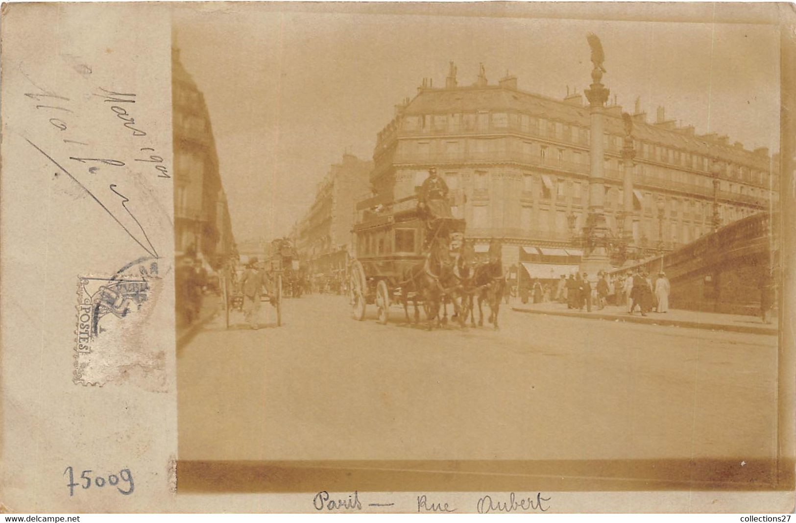 PARIS-75009-CARTE-PHOTO- RUE AUBERT - Arrondissement: 09