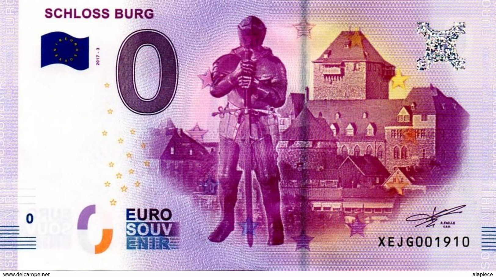Billet Touristique - 0 Euro - Allemagne - Schloss Burg (2017-3) - Privatentwürfe