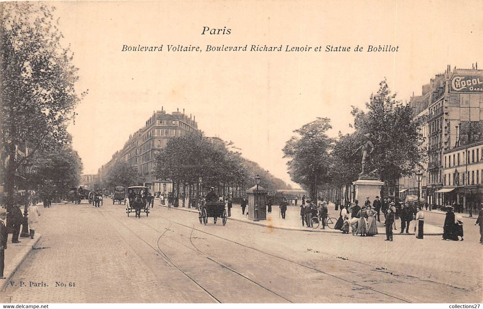 PARIS-75011-BLD VOLTAIRE , BLD RICHARD LENOIR ET STATUE DE BOBILLOT - Arrondissement: 11