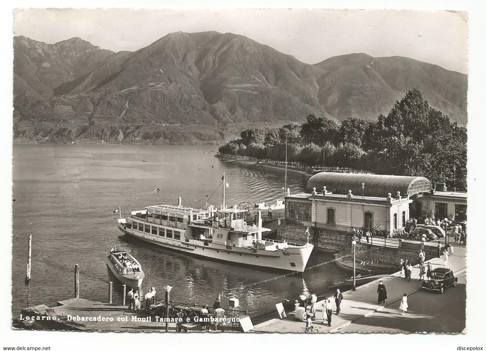 O3748 Locarno - Lago Maggiore - Debarcadero - Panorama Coi Monti Tamaro E Gambarogno - Barche Boats Bateaux Auto - Gambarogno