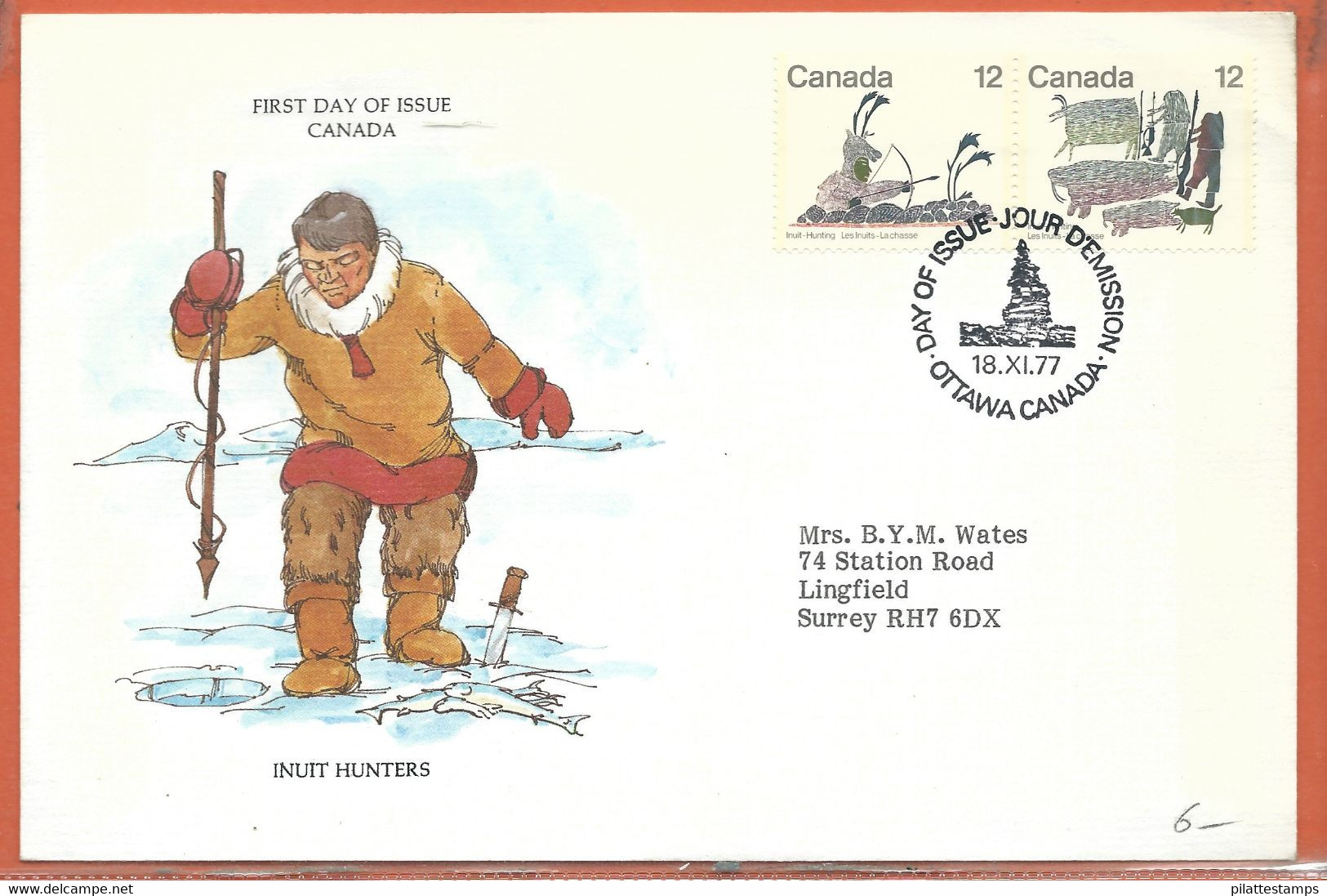 PECHE/CHASSE CANADA FDC DE 1977 - Autres & Non Classés